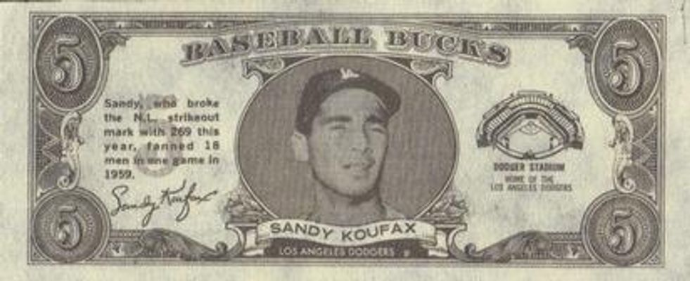 1962 Topps Baseball Bucks Base