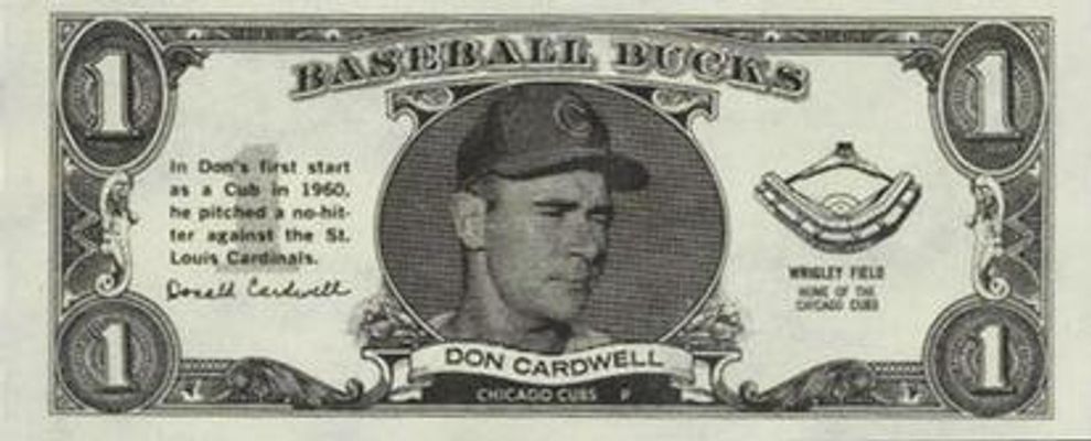 1962 Topps Baseball Bucks Base