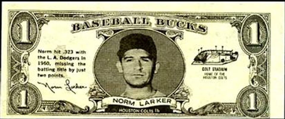 1962 Topps Baseball Bucks Base
