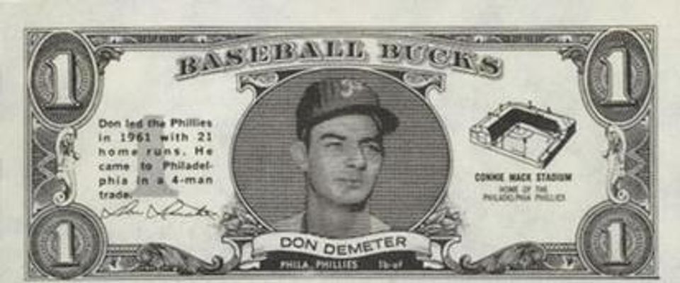 1962 Topps Baseball Bucks Base
