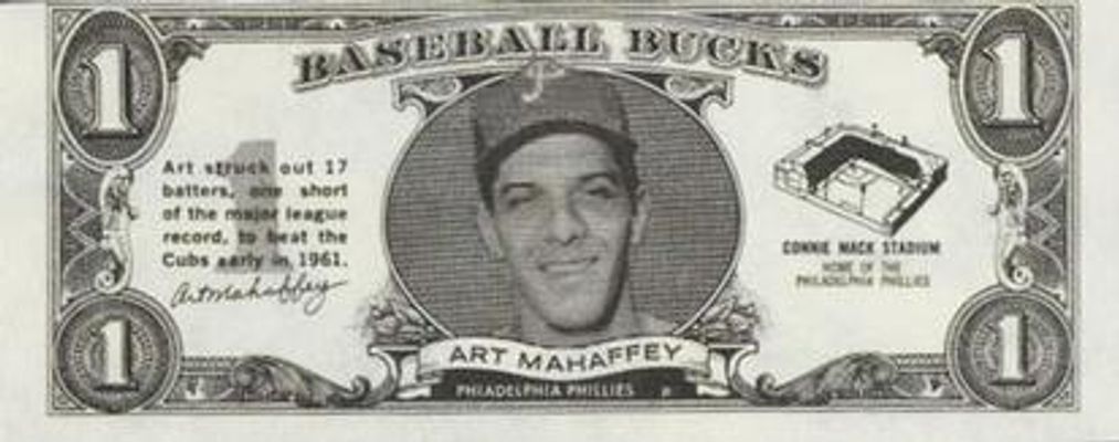 1962 Topps Baseball Bucks Base