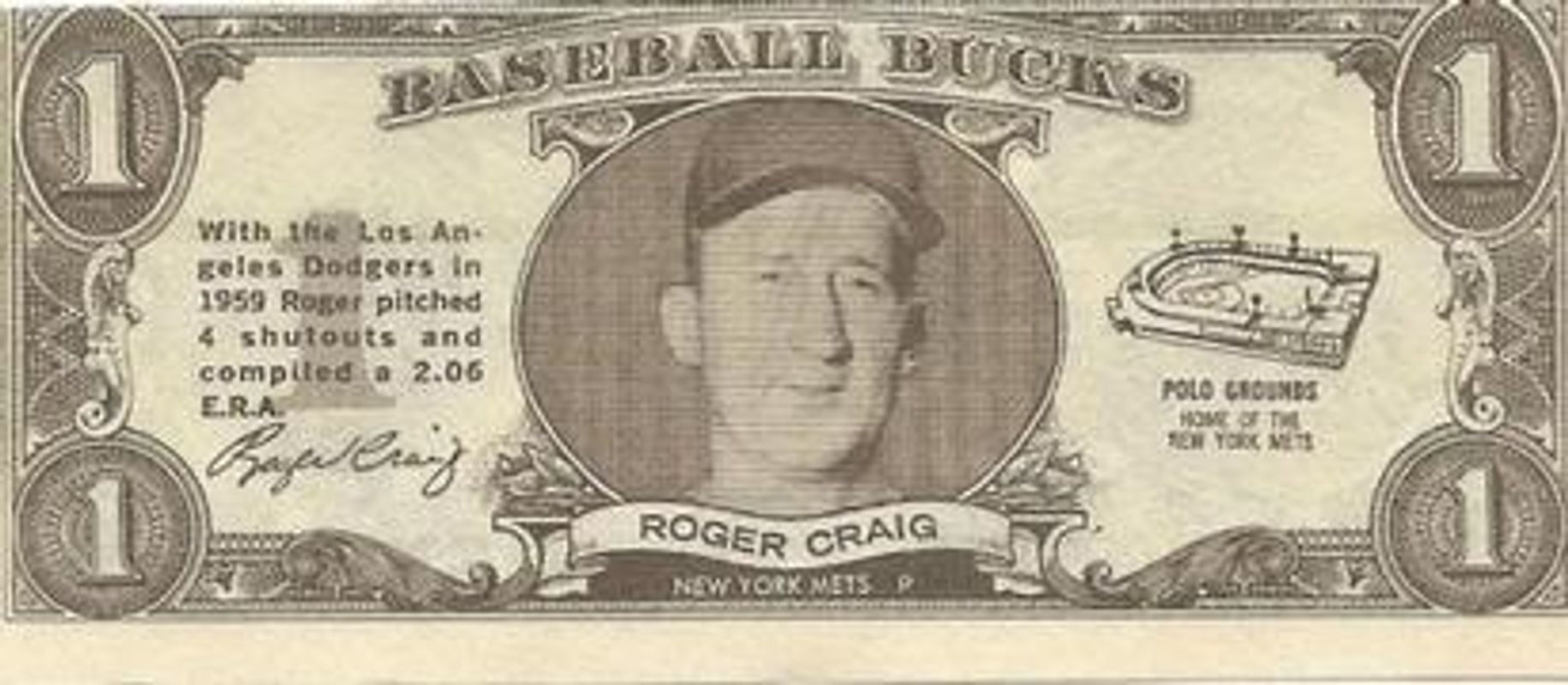 1962 Topps Baseball Bucks Base