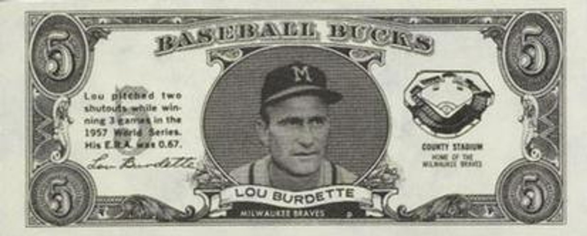 1962 Topps Baseball Bucks Base