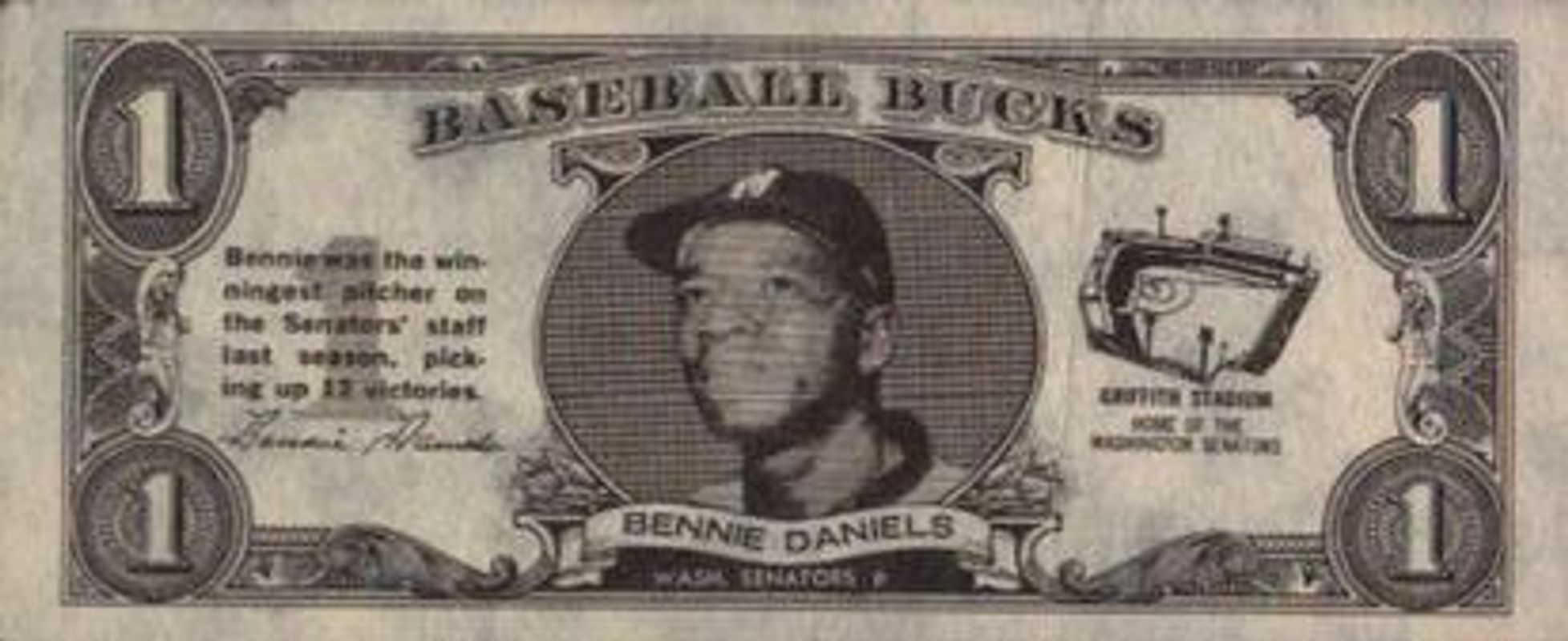 1962 Topps Baseball Bucks Base