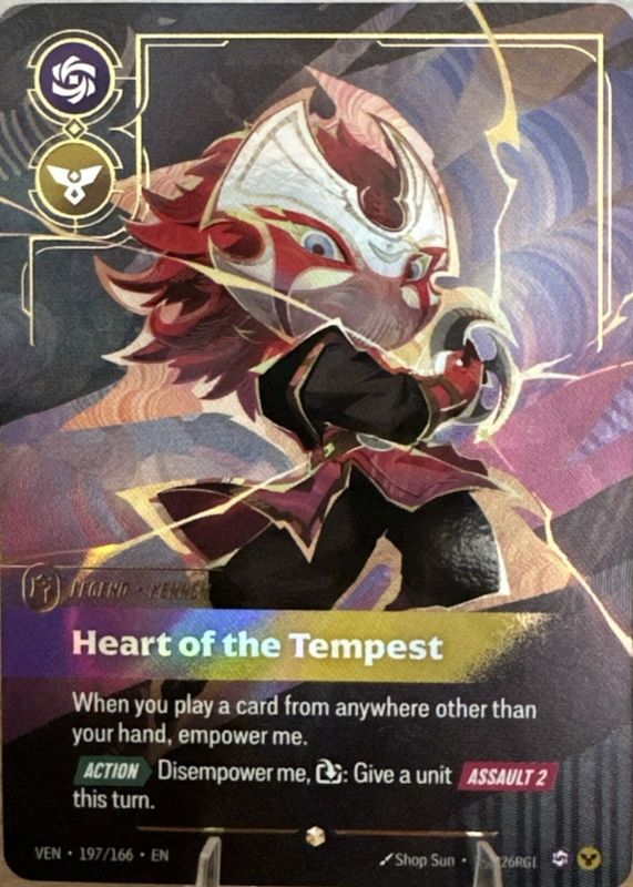 その他 Riftbound Kennen VEN 197*/166 Kennen - Heart of the Tempest 2026 Vendetta #197/166 Overnumber