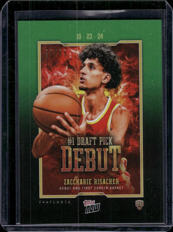 Zaccharie Risacher 2024 Topps Now #2 Green /99 Rookie RAW