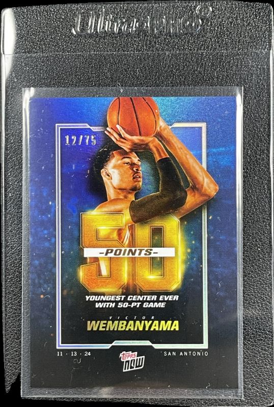 Victor Wembanyama 2024 Topps Now #7 Blue /49 RAW