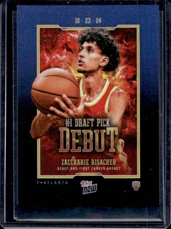 Zaccharie Risacher 2024 Topps Now #2 Blue /49 Rookie RAW