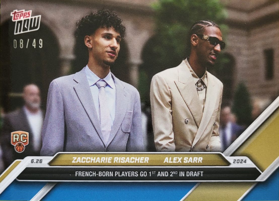 Alexandre Sarr / Victor Wembanyama / Zaccharie Risacher 2024 Topps Now #D-RS Blue /49 RAW