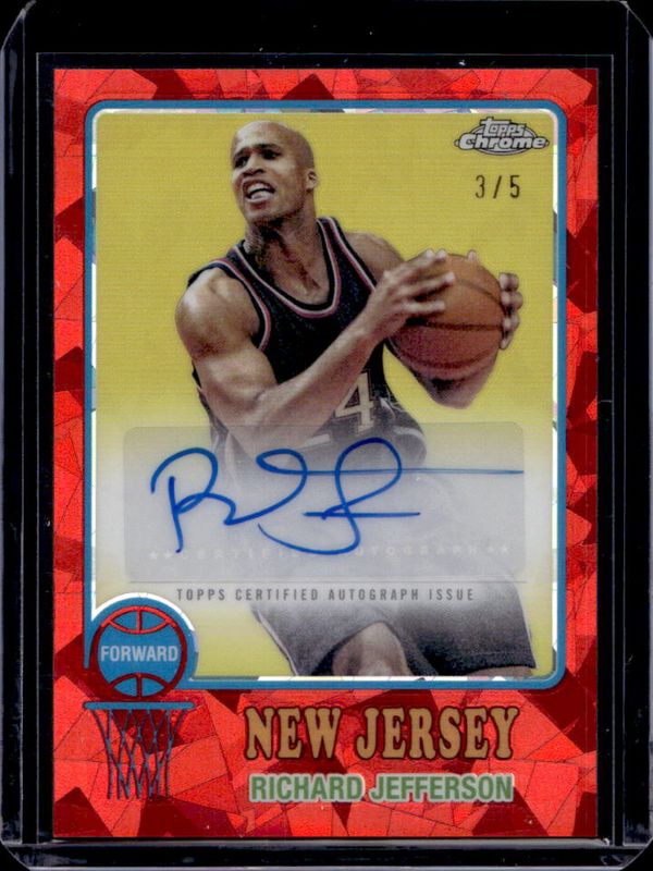 Richard Jefferson 2024 Topps Chrome Sapphire Edition #73TA-RJ 1973 Autographs - Red /5 RAW