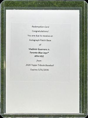 2026 Topps Tribute #APA-VG2 Autographs Patches