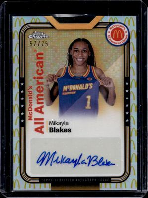 2024 Topps Chrome McDonald's All-American #SMS-MIK All-American Autographs - McDonald's Logo Refractor /75