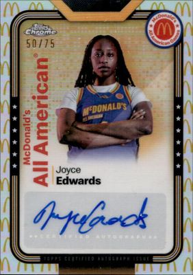 2024 Topps Chrome McDonald's All-American #SMS-JOY All-American Autographs - McDonald's Logo Refractor /75