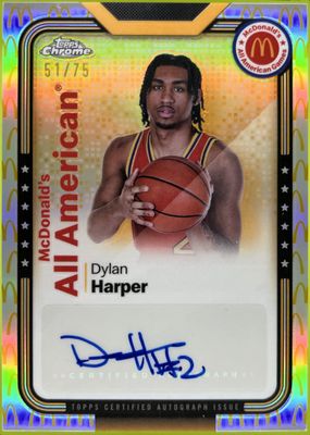 2024 Topps Chrome McDonald's All-American #SMS-DYL All-American Autographs - McDonald's Logo Refractor /75