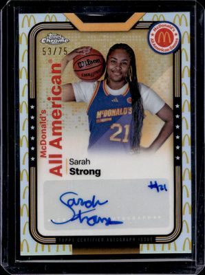 2024 Topps Chrome McDonald's All-American #SMS-SAR All-American Autographs - McDonald's Logo Refractor /75