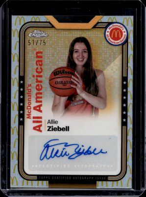 2024 Topps Chrome McDonald's All-American #SMS-ALL All-American Autographs - McDonald's Logo Refractor /75