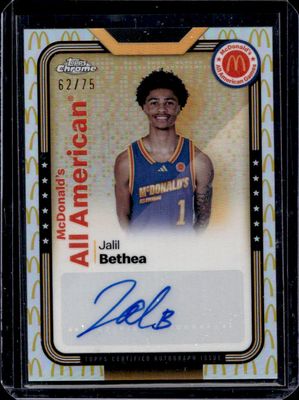 2024 Topps Chrome McDonald's All-American #SMS-JAB All-American Autographs - McDonald's Logo Refractor /75