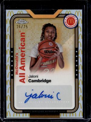 2024 Topps Chrome McDonald's All-American #SMS-JAL All-American Autographs - McDonald's Logo Refractor /75
