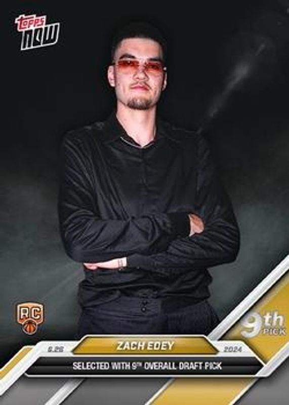 Zach Edey 2024 Topps Now #D-6 Base Rookie RAW