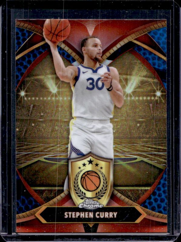Stephen Curry 2024 Topps Chrome #BOD-3 Ball of Duty - Blue Basketball Refractor RAW