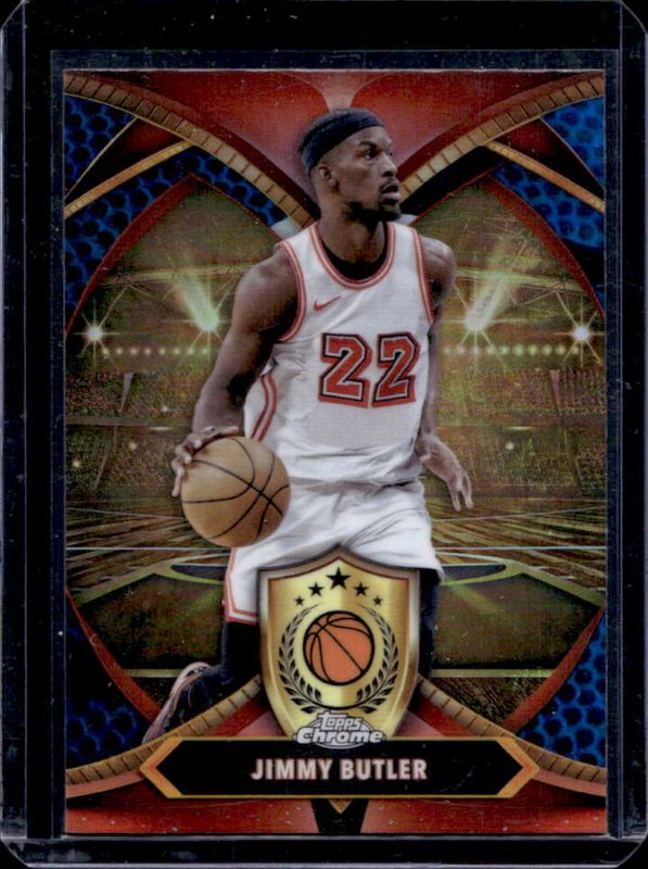 Jimmy Butler 2024 Topps Chrome #BOD-15 Ball of Duty - Blue Basketball Refractor RAW