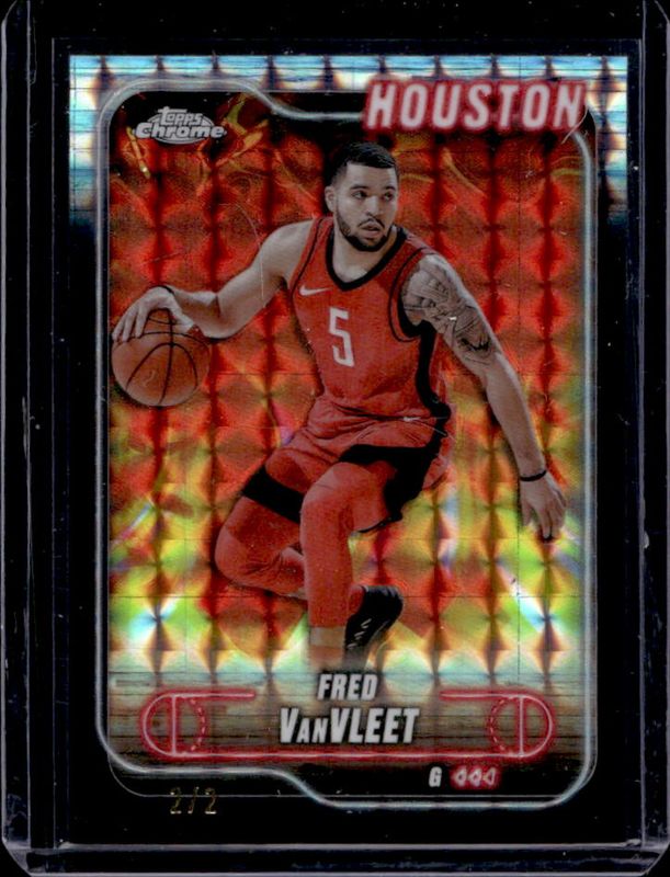 Fred VanVleet 2024 Topps Chrome #137 Black Geometric Refractor /2 RAW