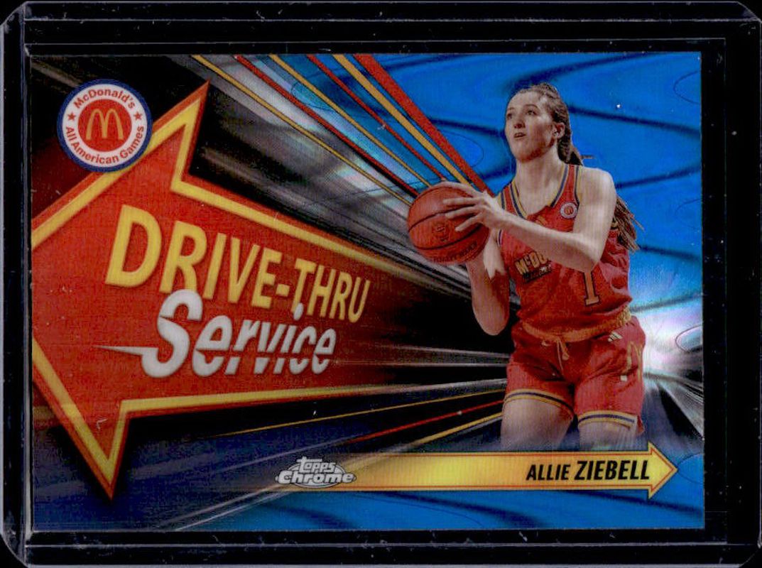 Allie Ziebell 2024 Topps Chrome McDonald's All-American #DTS-ALZ Drive-Thru Service - Blue RayWave Refractor RAW
