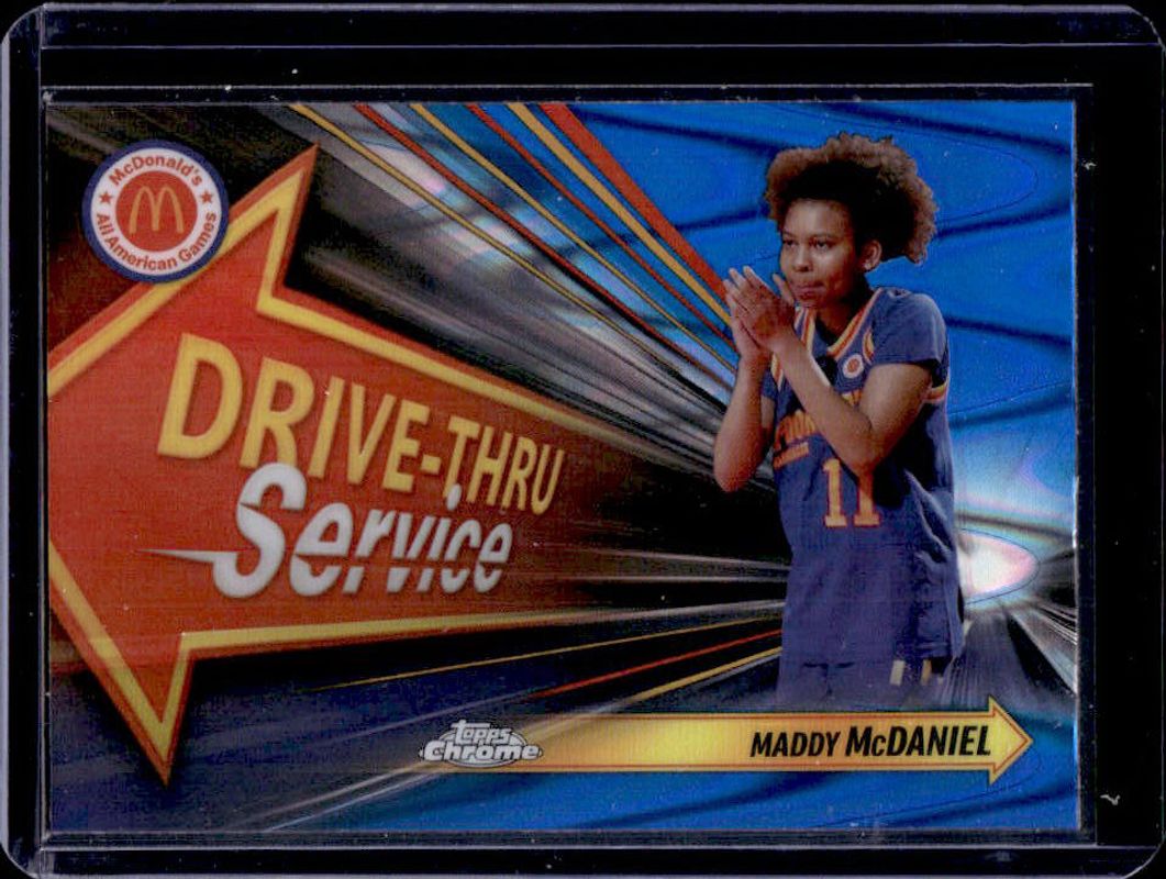 Maddy McDaniel 2024 Topps Chrome McDonald's All-American #DTS-MAM Drive-Thru Service - Blue RayWave Refractor RAW