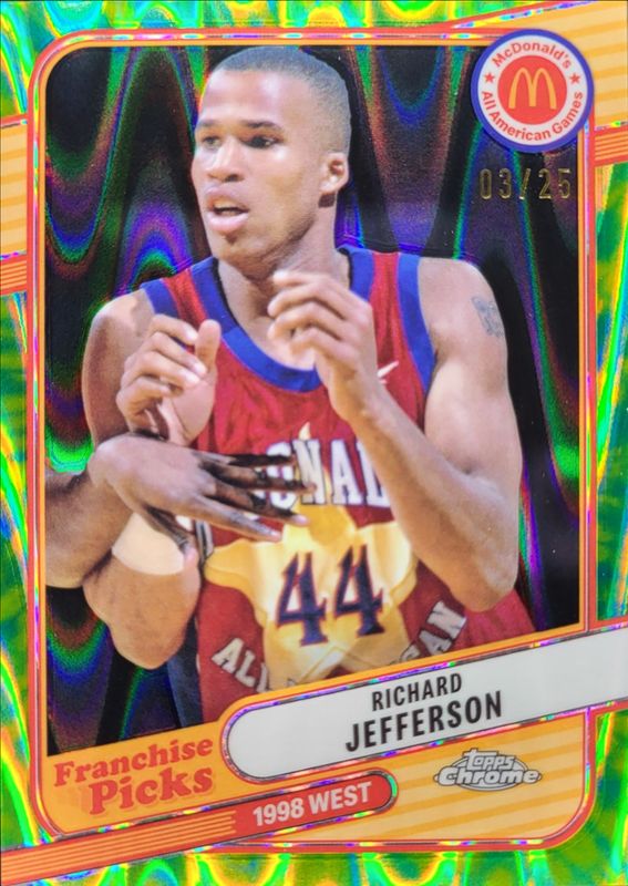 Richard Jefferson 2024 Topps Chrome McDonald's All-American #REA-RJE Franchise Picks - Tie-Dye Refractor /25 RAW
