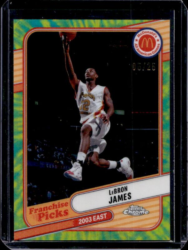 LeBron James 2024 Topps Chrome McDonald's All-American #REA-LEB Franchise Picks - Tie-Dye Refractor /25 RAW