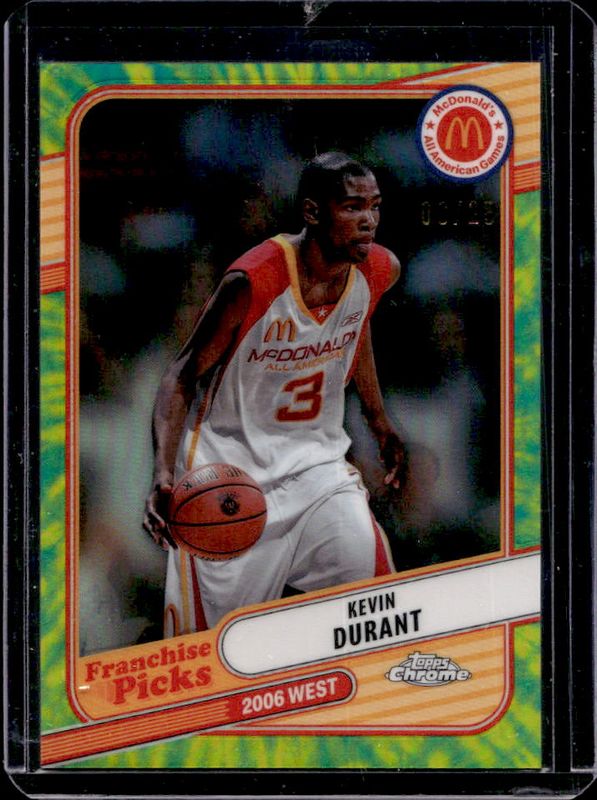 Kevin Durant 2024 Topps Chrome McDonald's All-American #REA-KDT Franchise Picks - Tie-Dye Refractor /25 RAW