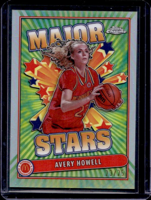Avery Howell 2024 Topps Chrome McDonald's All-American #SES-AVH Major Stars - Tie-Dye Refractor /25 RAW
