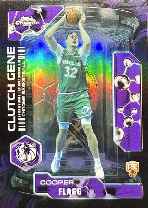 Cooper Flagg 2025 Topps Chrome Update #CG-11 Clutch Gene - Purple