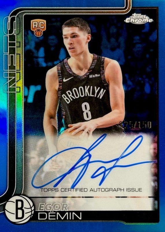 2025 Topps Chrome Update #TCA-ED Chrome Autographs - Blue Refractor /150