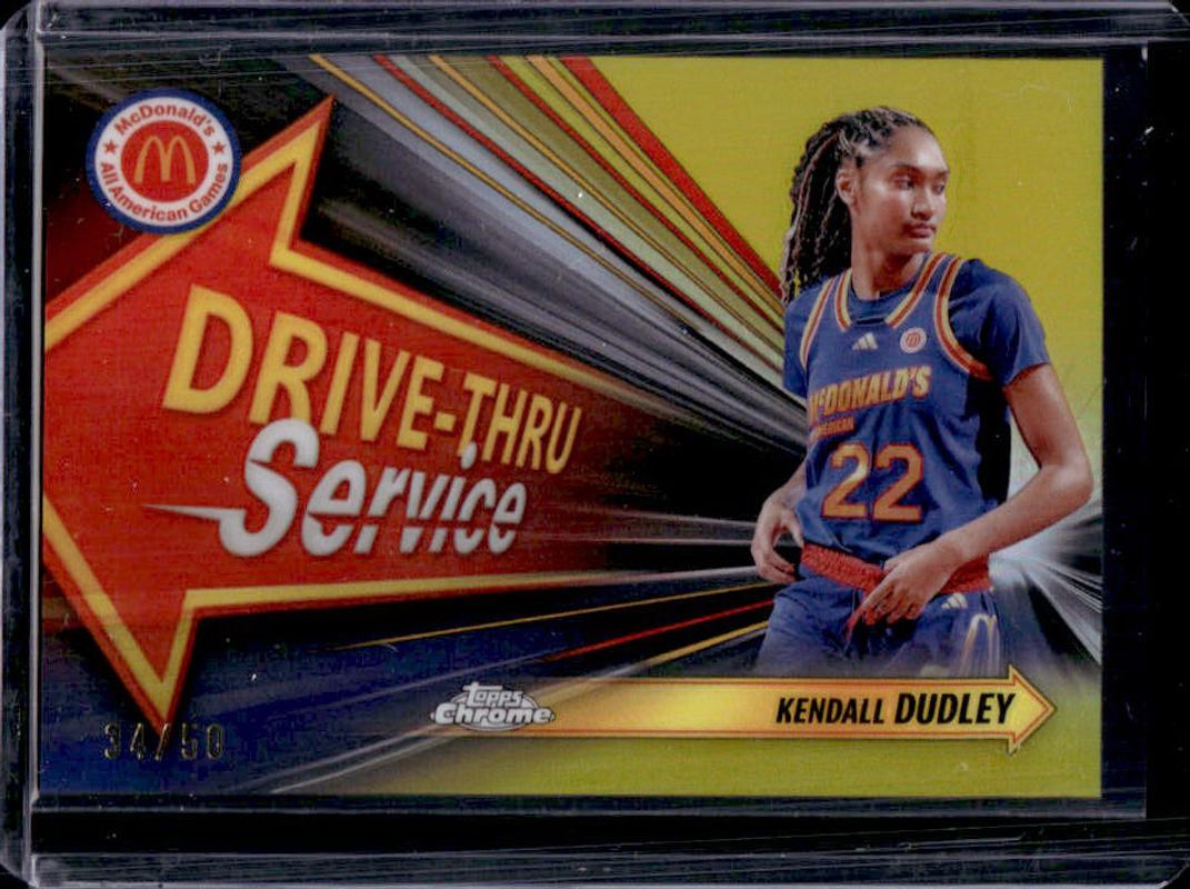 Kendall Dudley 2024 Topps Chrome McDonald's All-American #DTS-KED Drive-Thru Service - Gold Refractor /50 RAW
