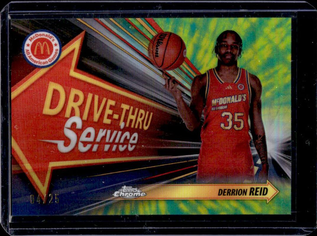 2024 Topps Chrome McDonald's All-American #DTS-DER Drive-Thru Service - Tie-Dye Refractor /25