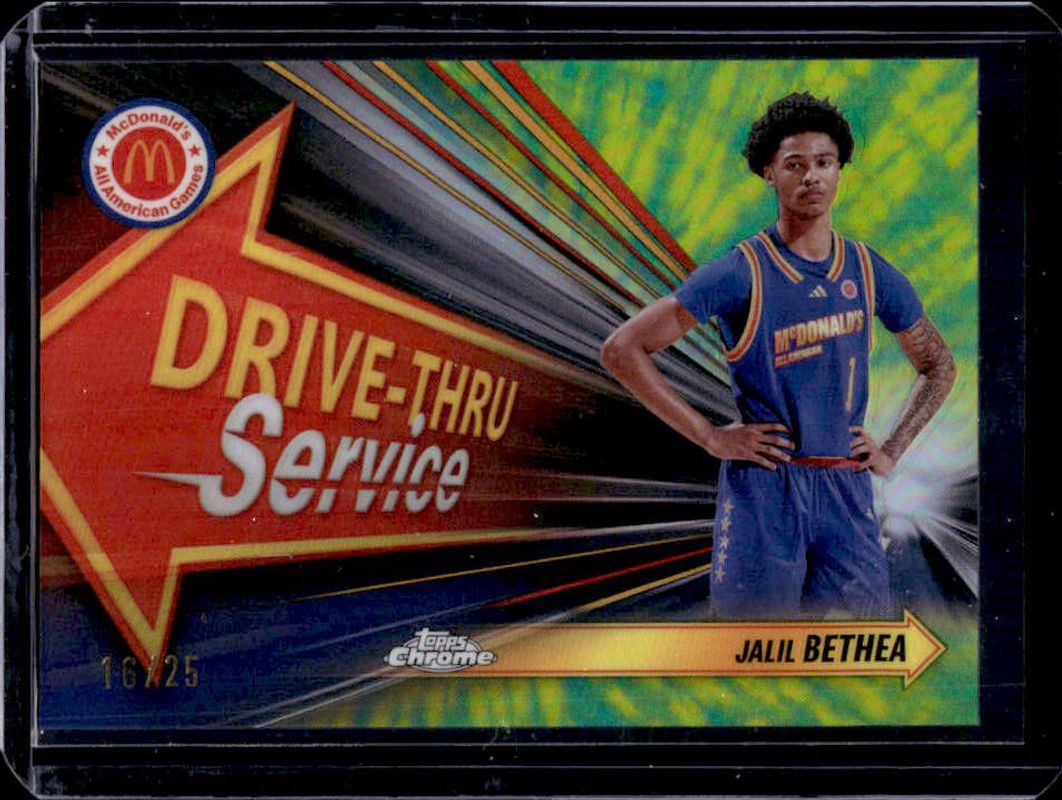Jalil Bethea 2024 Topps Chrome McDonald's All-American #DTS-JAB Drive-Thru Service - Tie-Dye Refractor /25 RAW