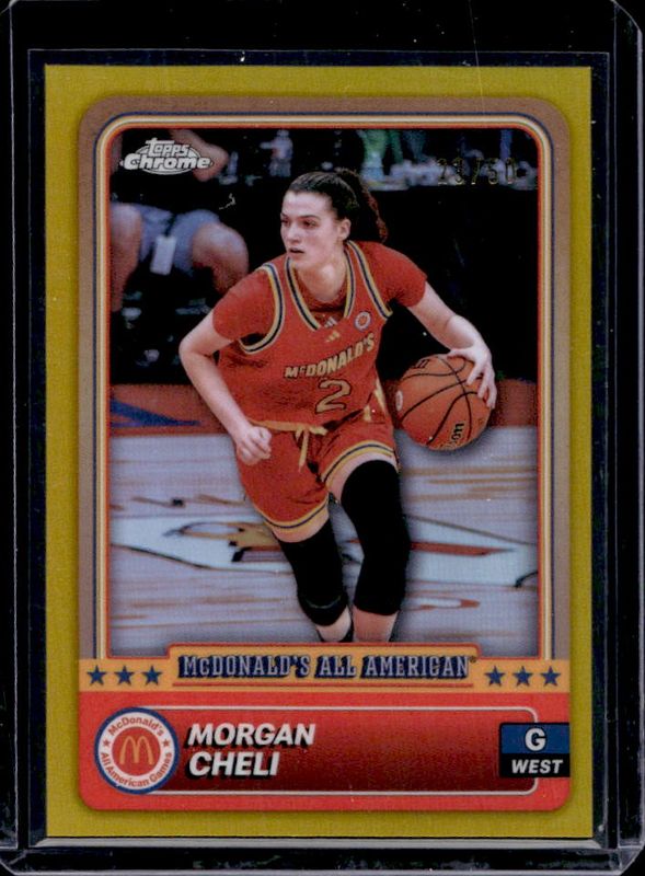 Morgan Cheli 2024 Topps Chrome McDonald's All-American #16 Gold Refractor /50 RAW