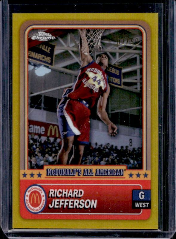 Richard Jefferson 2024 Topps Chrome McDonald's All-American #36 Gold Refractor /50 RAW