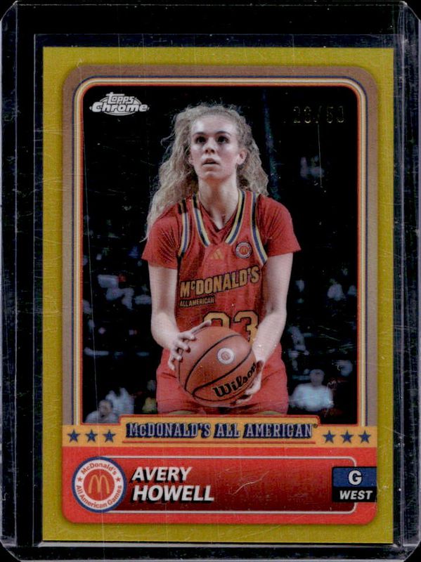 Avery Howell 2024 Topps Chrome McDonald's All-American #17 Gold Refractor /50 RAW