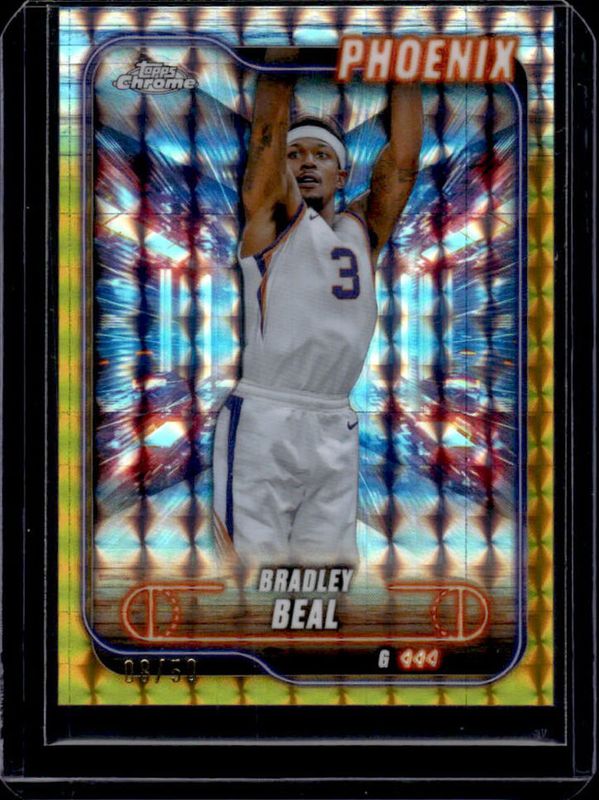 Bradley Beal 2024 Topps Chrome #170 Gold Geometric Refractor /50 RAW
