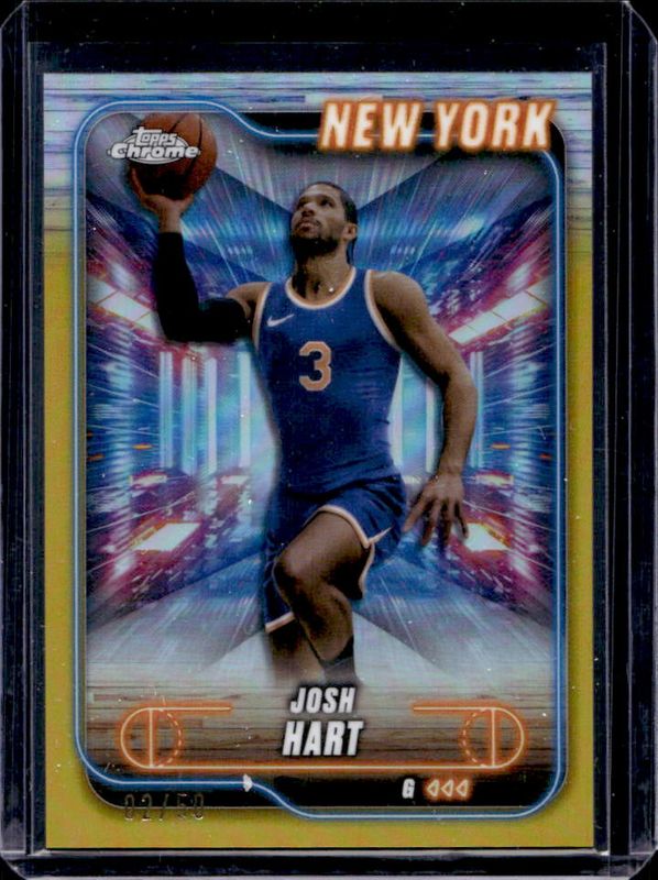 Josh Hart 2024 Topps Chrome #71 Gold Geometric Refractor /50 RAW