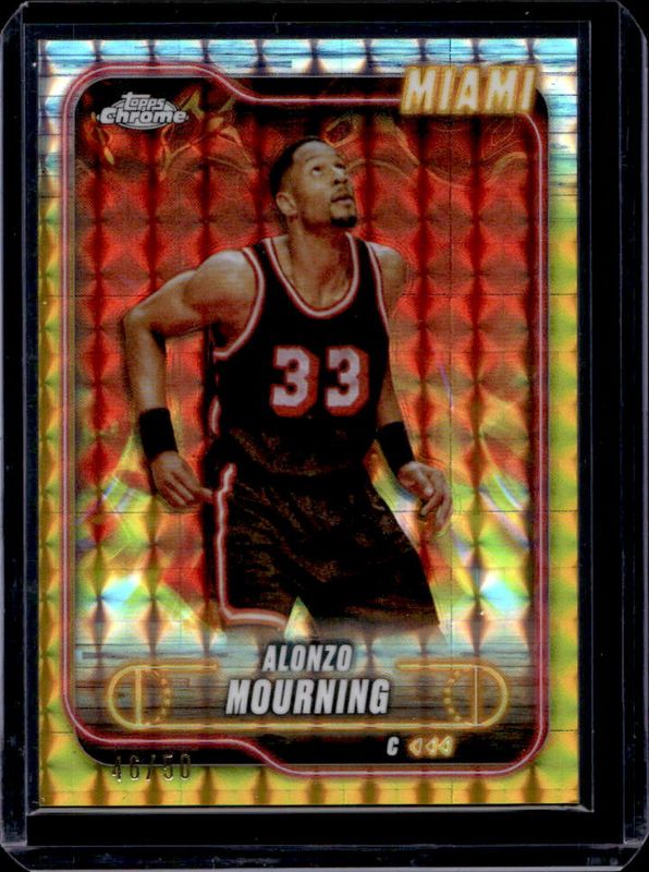 Alonzo Mourning 2024 Topps Chrome #9 Gold Geometric Refractor /50 RAW