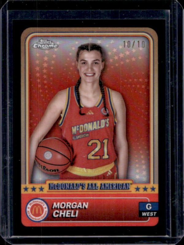 Morgan Cheli 2024 Topps Chrome McDonald's All-American #66 Black Refractor /10 RAW