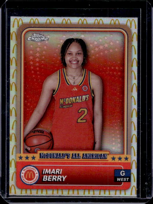 Imari Berry 2024 Topps Chrome McDonald's All-American #63 McDonald's Logo Refractor RAW