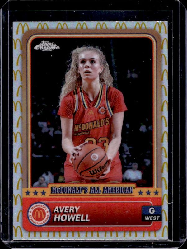 Avery Howell 2024 Topps Chrome McDonald's All-American #17 McDonald's Logo Refractor RAW