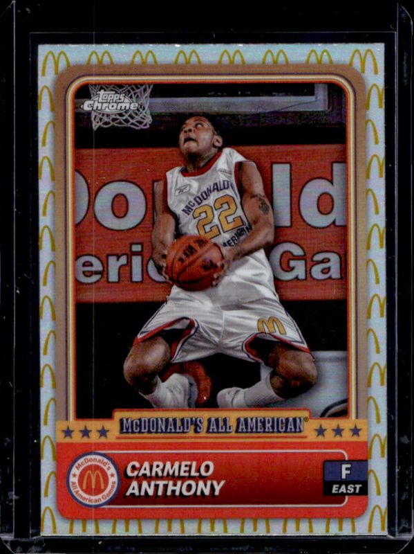 Carmelo Anthony 2024 Topps Chrome McDonald's All-American #43 McDonald's Logo Refractor RAW