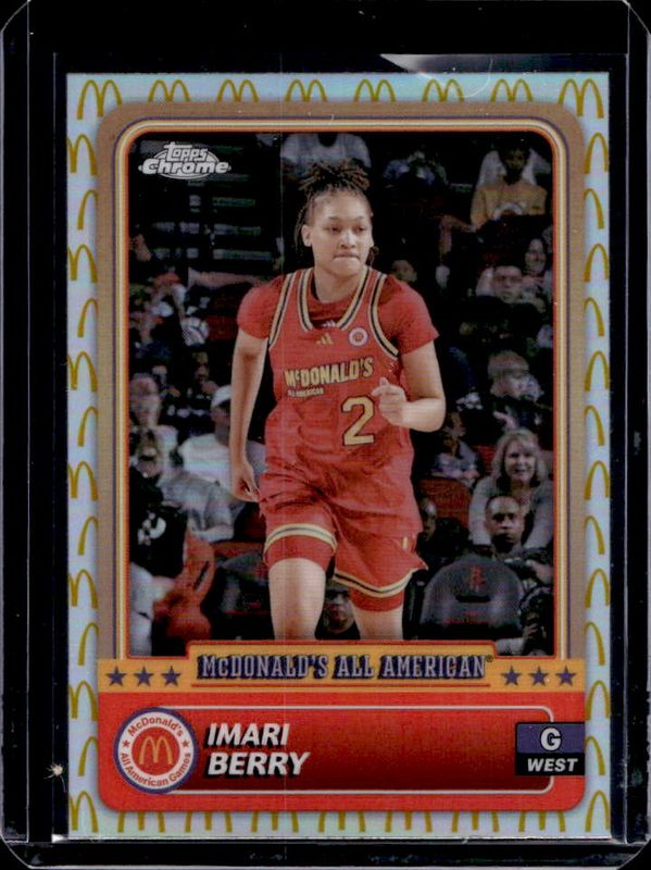 Imari Berry 2024 Topps Chrome McDonald's All-American #13 McDonald's Logo Refractor RAW