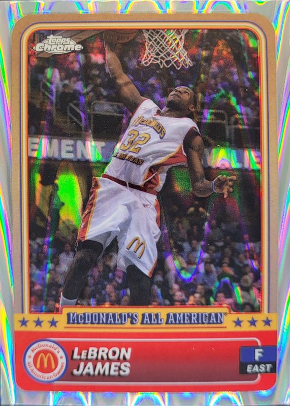 LeBron James 2024 Topps Chrome McDonald's All-American #50 RayWave Refractor RAW