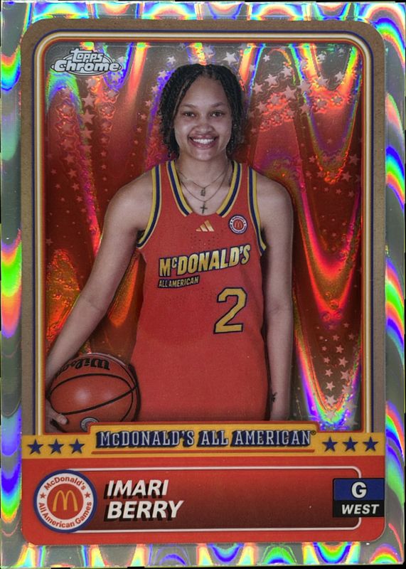 Imari Berry 2024 Topps Chrome McDonald's All-American #63 RayWave Refractor RAW